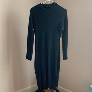 Lulu's Elegant Black Long Sleeve Dress